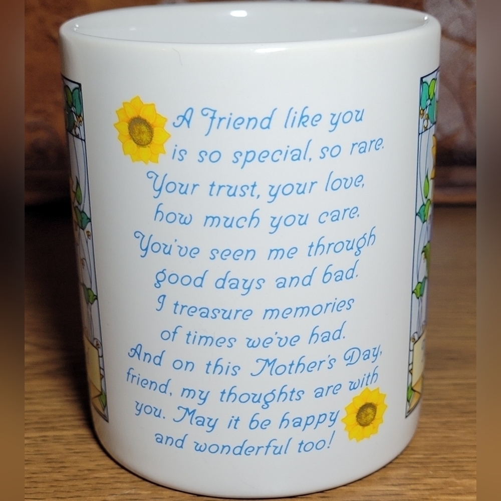 To My Friend Sunflower Coffee Mug~ Mother's Day Poem Gift~ Vintage Avon ~ EUC - Picture 2 of 6